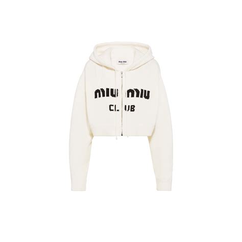 miu miu cashmere hoodie|Hoodies für Damen von Miu Miu .